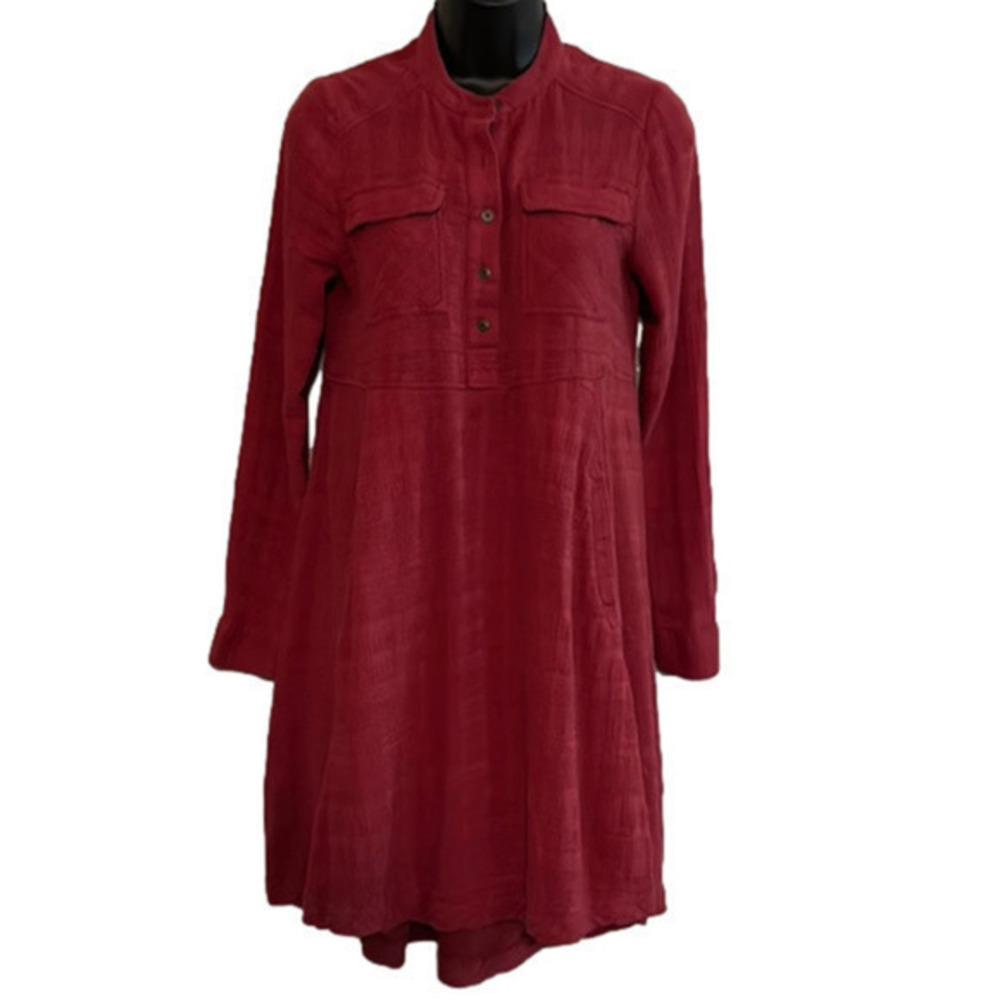 Holding Horses by Anthropologie Cranberry Red Colored Tunic Midi Dress size 4